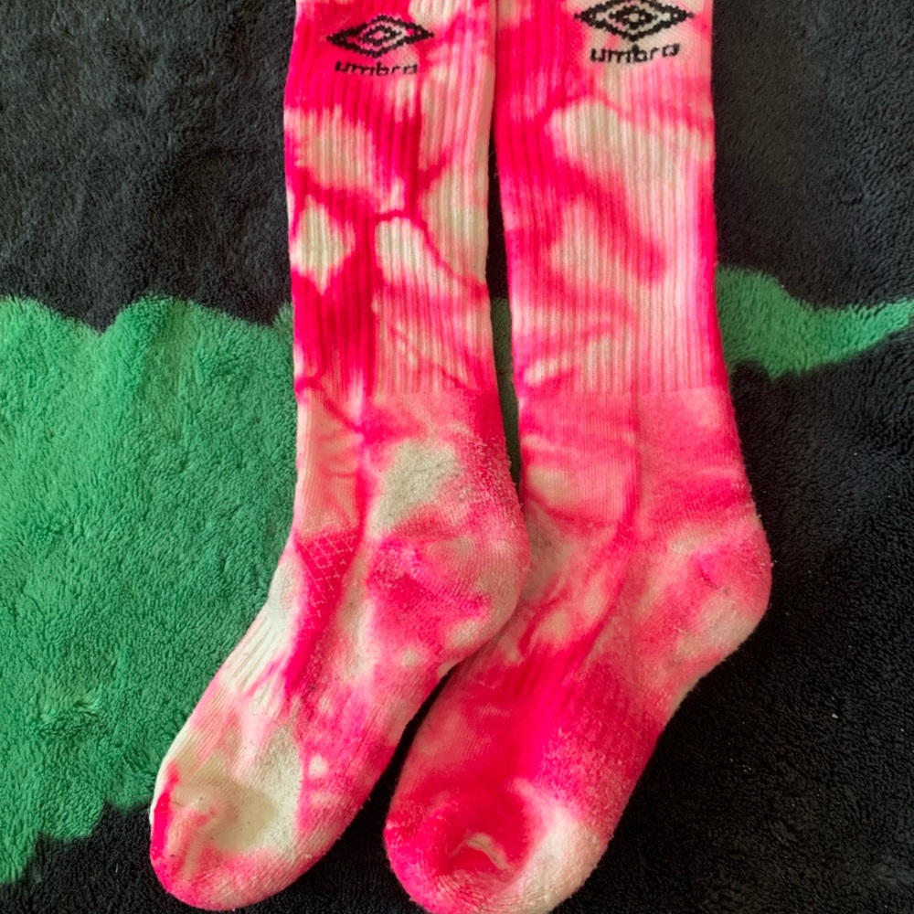 Umbro Vibrant Pink Tie-Dye Athletic Socks